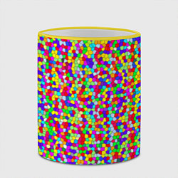 Кружка 3D Разноцветная мелкая мозаика, цвет: 3D-желтый кант — фото 2