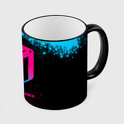 Кружка 3D Atletico Madrid - neon gradient, цвет: 3D-черный кант