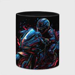 Кружка 3D Мотоцикл будущего в стиле киберпанк, цвет: 3D-белый + черный — фото 2