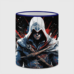 Кружка 3D Assassins creed мазки красок, цвет: 3D-синий кант — фото 2