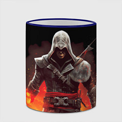 Кружка 3D Assassins creed огненный фон вокруг, цвет: 3D-синий кант — фото 2