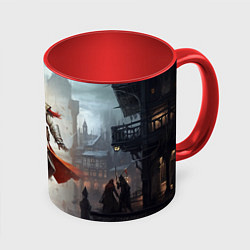 Кружка 3D Assassins creed старый город, цвет: 3D-белый + красный