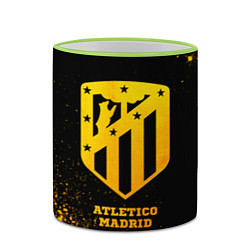 Кружка 3D Atletico Madrid - gold gradient, цвет: 3D-светло-зеленый кант — фото 2