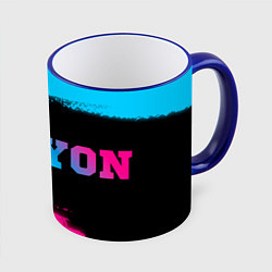 Кружка 3D Lyon - neon gradient по-горизонтали, цвет: 3D-синий кант