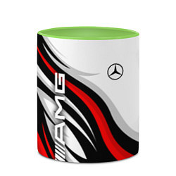 Кружка 3D Mercedes benz AMG - белый с красным, цвет: 3D-белый + светло-зеленый — фото 2