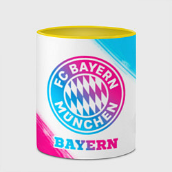 Кружка 3D Bayern neon gradient style, цвет: 3D-белый + желтый — фото 2