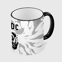 Кружка 3D AC DC рок панда на светлом фоне, цвет: 3D-черный кант