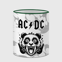 Кружка 3D AC DC рок панда на светлом фоне, цвет: 3D-зеленый кант — фото 2