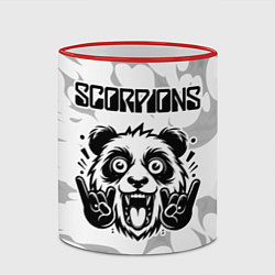 Кружка 3D Scorpions рок панда на светлом фоне, цвет: 3D-красный кант — фото 2