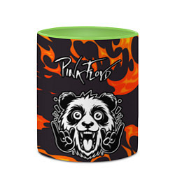 Кружка 3D Pink Floyd рок панда и огонь, цвет: 3D-белый + светло-зеленый — фото 2