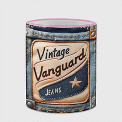 Кружка 3D Vintage vanguard jeans - patchwork, цвет: 3D-розовый кант — фото 2