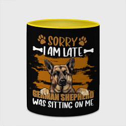 Кружка 3D Немецкая овчарка - german shepherd, цвет: 3D-белый + желтый — фото 2