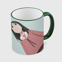 Кружка 3D Azumanga Daioh Аюму Касуга, цвет: 3D-зеленый кант