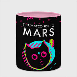 Кружка 3D Thirty Seconds to Mars - rock star cat, цвет: 3D-белый + розовый — фото 2