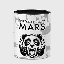 Кружка 3D Thirty Seconds to Mars рок панда на светлом фоне, цвет: 3D-белый + черный — фото 2