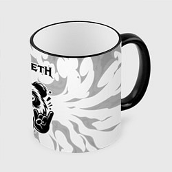 Кружка 3D Megadeth рок панда на светлом фоне, цвет: 3D-черный кант