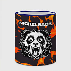 Кружка 3D Nickelback рок панда и огонь, цвет: 3D-синий кант — фото 2