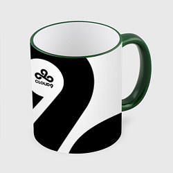 Кружка 3D Cloud9 - black and white, цвет: 3D-зеленый кант