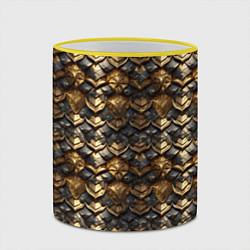 Кружка 3D Золотистая текстурная броня, цвет: 3D-желтый кант — фото 2