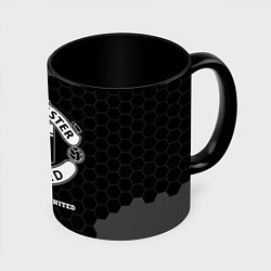 Кружка 3D Manchester United sport на темном фоне, цвет: 3D-белый + черный