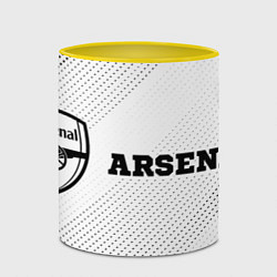 Кружка 3D Arsenal sport на светлом фоне по-горизонтали, цвет: 3D-белый + желтый — фото 2