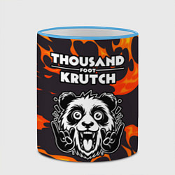 Кружка 3D Thousand Foot Krutch рок панда и огонь, цвет: 3D-небесно-голубой кант — фото 2