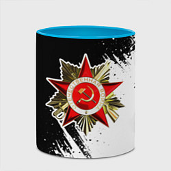 Кружка 3D Великая отечественная - белый и черный, цвет: 3D-белый + небесно-голубой — фото 2