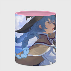 Кружка 3D Реинкарнация Безработного Roxy Megurdia smile, цвет: 3D-белый + розовый — фото 2