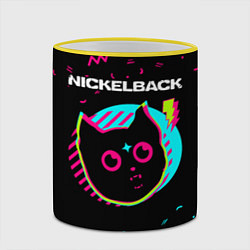 Кружка 3D Nickelback - rock star cat, цвет: 3D-желтый кант — фото 2