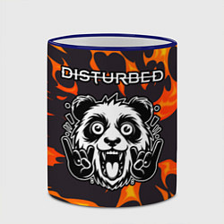 Кружка 3D Disturbed рок панда и огонь, цвет: 3D-синий кант — фото 2