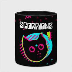 Кружка 3D Scorpions - rock star cat, цвет: 3D-белый + черный — фото 2