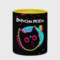 Кружка 3D Depeche Mode - rock star cat, цвет: 3D-белый + желтый — фото 2