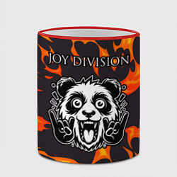 Кружка 3D Joy Division рок панда и огонь, цвет: 3D-красный кант — фото 2