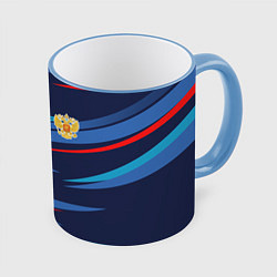 Кружка 3D Россия - blue stripes, цвет: 3D-небесно-голубой кант