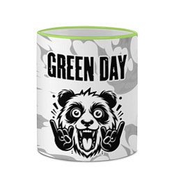 Кружка 3D Green Day рок панда на светлом фоне, цвет: 3D-светло-зеленый кант — фото 2