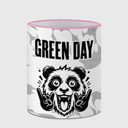 Кружка 3D Green Day рок панда на светлом фоне, цвет: 3D-розовый кант — фото 2