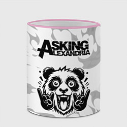 Кружка 3D Asking Alexandria рок панда на светлом фоне, цвет: 3D-розовый кант — фото 2