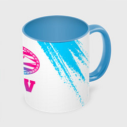 Кружка 3D PSV neon gradient style, цвет: 3D-белый + небесно-голубой