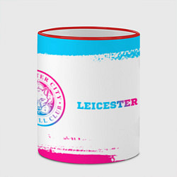 Кружка 3D Leicester City neon gradient style по-горизонтали, цвет: 3D-красный кант — фото 2