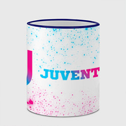 Кружка 3D Juventus neon gradient style по-горизонтали, цвет: 3D-синий кант — фото 2