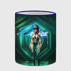 Кружка 3D Stellar Blade Eve космический зеленый, цвет: 3D-синий кант — фото 2