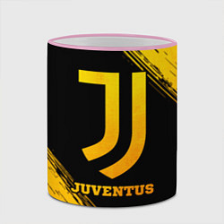 Кружка 3D Juventus - gold gradient, цвет: 3D-розовый кант — фото 2
