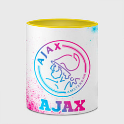 Кружка 3D Ajax neon gradient style, цвет: 3D-белый + желтый — фото 2