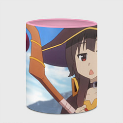 Кружка 3D Konosuba Мэгумин cute, цвет: 3D-белый + розовый — фото 2