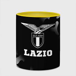 Кружка 3D Lazio sport на темном фоне, цвет: 3D-белый + желтый — фото 2