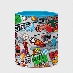 Кружка 3D Football is my life pattern, цвет: 3D-белый + небесно-голубой — фото 2