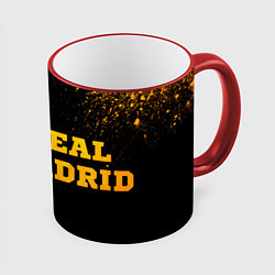 Кружка 3D Real Madrid - gold gradient по-горизонтали, цвет: 3D-красный кант