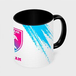 Кружка 3D West Ham neon gradient style, цвет: 3D-белый + черный