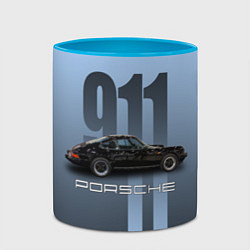 Кружка 3D Винтажный автомобиль Porsche, цвет: 3D-белый + небесно-голубой — фото 2