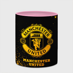 Кружка 3D Manchester United - gold gradient, цвет: 3D-белый + розовый — фото 2